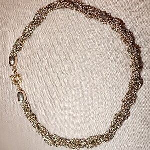 Vintage Gold-Tone Twist Chunky Necklace, Pre-loved in Good Condition